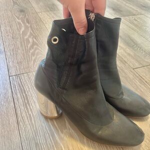 Proenza Schouler Leather Ankle Boots with Mirror Heel